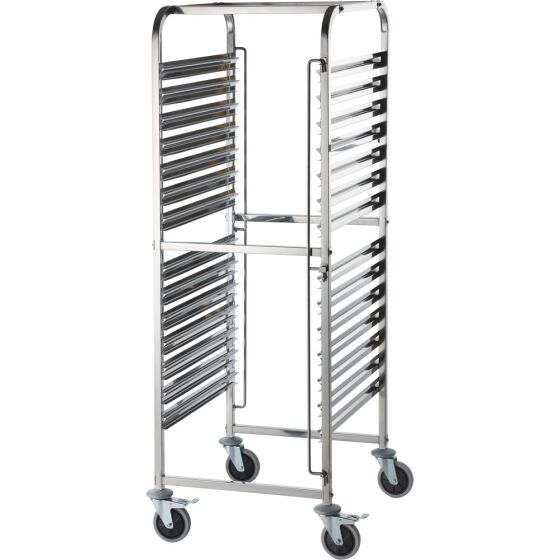 Tray trolley made of stainless steel, suitable for 14 x GN 1/2, 590 x 670 x 1735 mm (WxDxH)