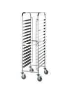Tablettwagen aus Edelstahl, passend für 16 x Tablett 600 x 400 mm, 470 x 620 x 1735 mm (BxTxH)