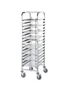 Tablettwagen aus Edelstahl, passend für 16 x Tablett 600 x 400 mm, 470 x 620 x 1735 mm (BxTxH)