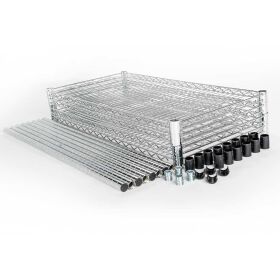 Storage rack made of chromed steel, dimensions 900x400x1800 mm (WxDxH)