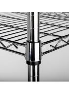 Storage rack made of chromed steel, dimensions 900x400x1800 mm (WxDxH)