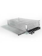 Storage rack made of chromed steel, dimensions 900x400x1800 mm (WxDxH)