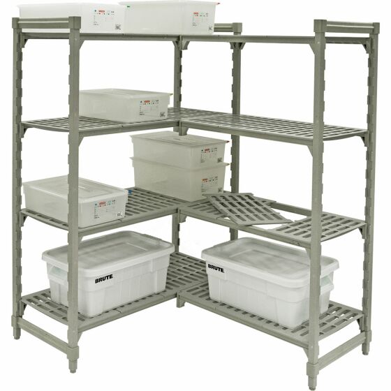 Floor with corner connection clips, for free-standing storage shelves and corner storage shelves, dimensions 910 x 455 mm (WxD)