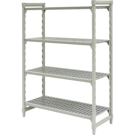 Freestanding storage rack made of polypropylene, 8 + 4 shelves, dimensions 3040 x 455 x 1800 mm (WxDxH)