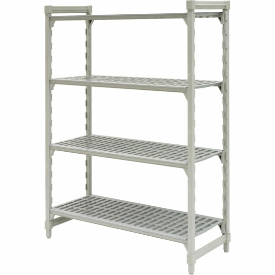 Freestanding storage rack made of polypropylene, 4 shelves, dimensions 1220 x 530 x 1800 mm (WxDxH)