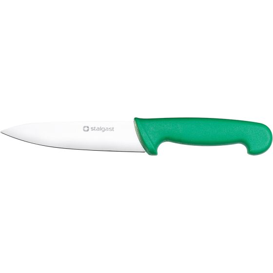 Stalgast kitchen knife, HACCP, green handle, stainless steel blade 16 cm