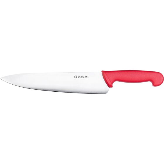 Stalgast chefs knife, HACCP, red handle, stainless steel blade 25 cm