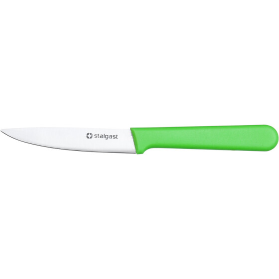 Stalgast paring knife, HACCP, green handle, stainless steel blade 9 cm