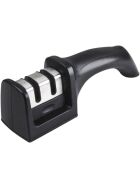 Manual knife sharpener with diamond and ceramic blade