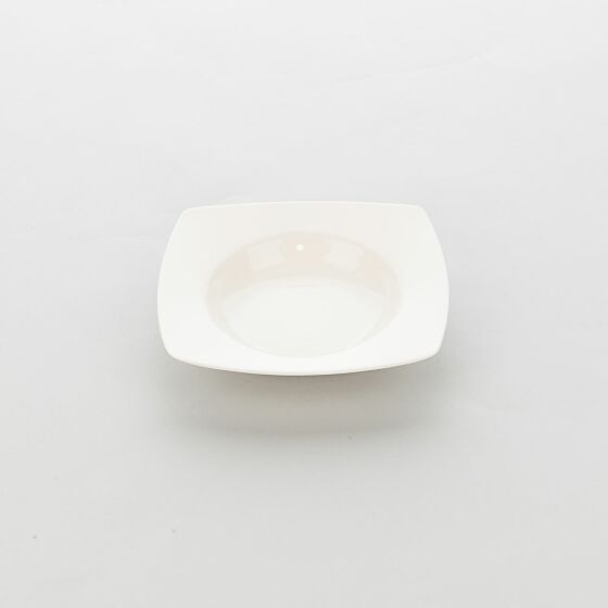 Tiefer Teller, eckig, cremeweißes Hotelporzellan, Serie Liguria A, 210 x 210 mm