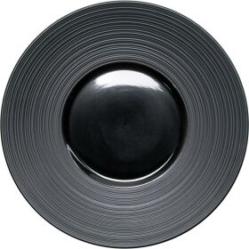Stalgast schwarzer Porzellan Menüteller aus der Serie Gourmet Kontrast Ø 255 mm