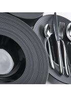 Gourmet series contrasting plate deep with broad, structured rim Ø 265 mm, black