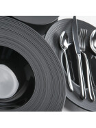 Serie Gourmet Kontrast Teller tief mit breiter, strukturierter Fahne Ø 300 mm, schwarz