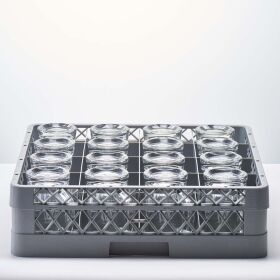 Sink basket for glasses and cups 16 compartments 500 x 500 mm