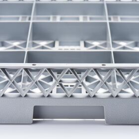 Sink basket for glasses and cups 16 compartments 500 x 500 mm