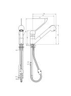 MONOLITH Mixer with wash shower, one-piece mounting, single-mixer