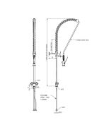 Utensil shower with mixing battery, slot assembly, two mixing valves