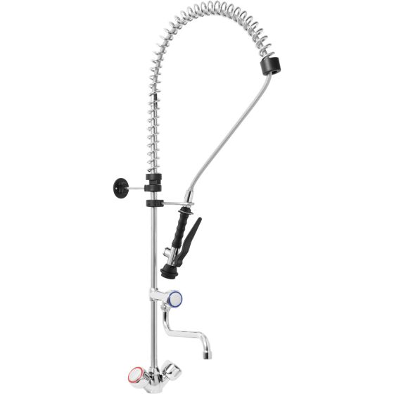 Utensil shower with mixer tap, slot assembly, with faucet, two mixer valves