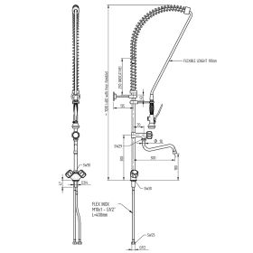 Utensil shower with mixer tap, slot assembly, with...