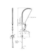 Utensil shower with mixer tap, slot assembly, with faucet, two mixer valves