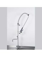 Utensil shower with mixer tap, slot assembly, with faucet, two mixer valves