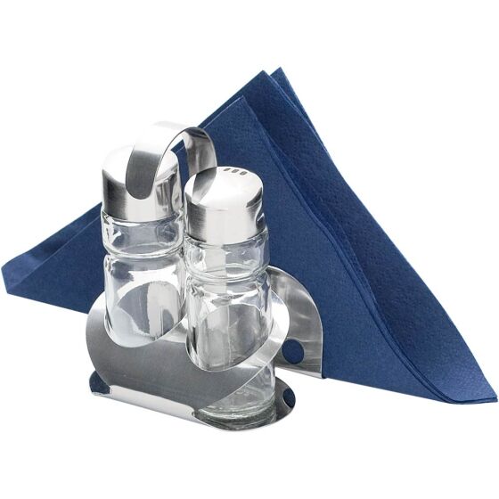 Menage 2-piece, salt / pepper, with card / napkin holder, height 115 mm