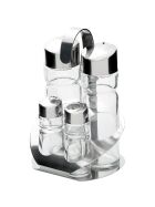 Menage 4-piece, salt / pepper / vinegar / oil, height 115 mm
