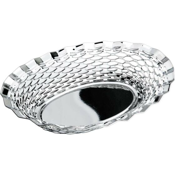 Bread and fruit basket oval, stainless steel, 300 x 240 x 50 mm (WxTxH)