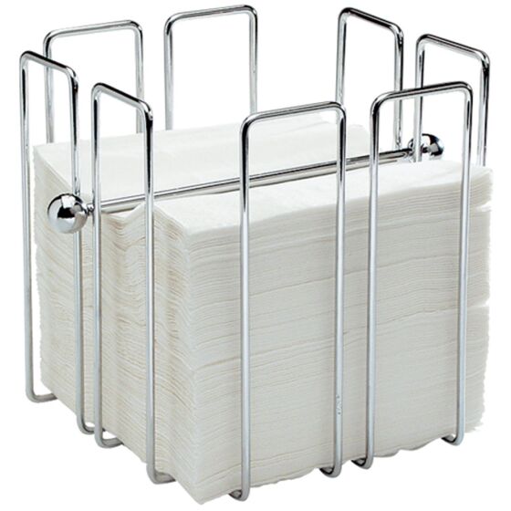 Napkin holder, chrome plated, 195 x 195 x 190 mm (WxTxH)