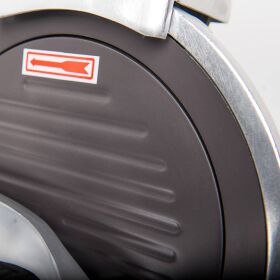 Slicer with non-stick coated stop plate and knife 250 mm Ø