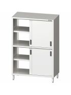Pass-through tall cupboard with sliding doors 800x600x1800 mm with two cupboards, welded