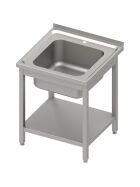 Sink table with base 600x600x850 mm, with a basin with upstand, welded