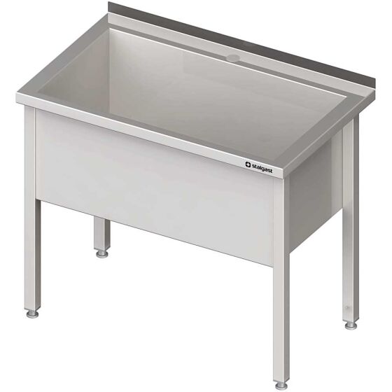 Topfspüle mit Beckenblende und Aufkantung, 800 mm x 600 mm x 850 mm (BxTxH), Beckentiefe 400 mm