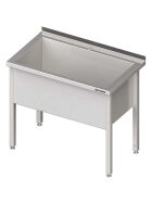 Topfspüle mit Beckenblende und Aufkantung, 800 mm x 600 mm x 850 mm (BxTxH), Beckentiefe 400 mm