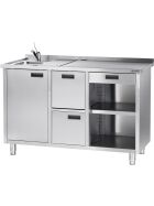 Work table for coffee machine, 1500 x 700 x 1000 mm (WxDxH)