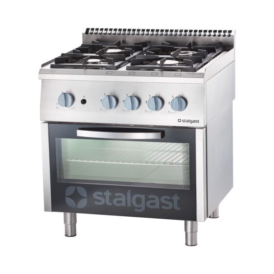 Gas hearth 4 burner with gas oven (GN 2/1) Series 700 ND - G20, 4-burner (3.5 + 2x5 + 7)