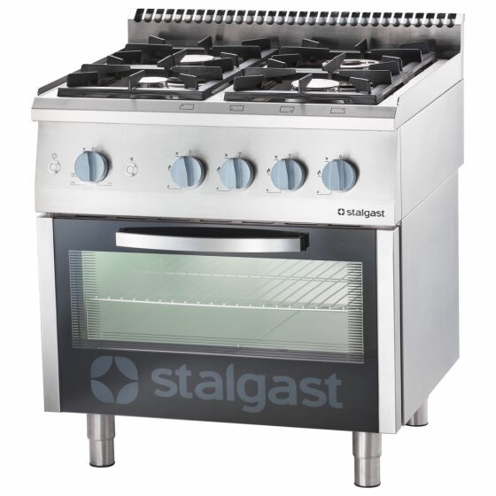 Gas hearth 4 burner with gas oven (GN 2/1) Series 700 ND - G20, 4-burner (3.5 + 5 + 2x7)