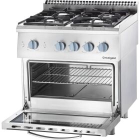 Gas hearth 4 burner with gas oven (GN 2/1) Series 700 ND - G20, 4-burner (3.5 + 5 + 2x7)