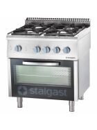 Gas hearth 4 burner with gas oven (GN 2/1) Series 700 ND - G20, 4-burner (3.5 + 5 + 2x7)