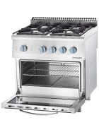 Gas hearth 4 burner with gas oven (GN 2/1) Series 700 ND - G20, 4-burner (3.5 + 5 + 2x7)