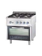 Gas hearth 4 burner with gas oven (GN 2/1) Series 700 ND - G20, 4-burner (2x5 + 2x7)