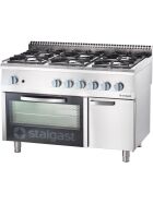 Gas hearth 6 burner with oven series 700 ND - G20, 6-burner (3.5 + 3x5 + 2x7)