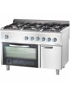 Gas hearth 6 burner with oven series 700 ND - G20, 6-burner (3.5 + 2x5 + 2x7 + 9)