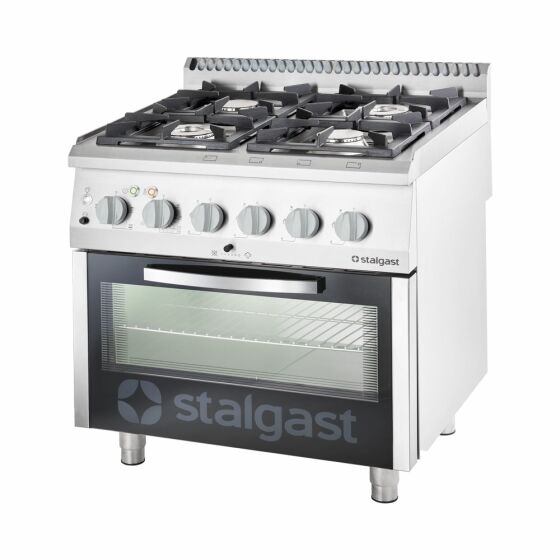 Gas hearth 4 burner with electric oven (GN 2/1) Series 700 ND - G20, 4-burner (3.5 + 2x5 + 7)