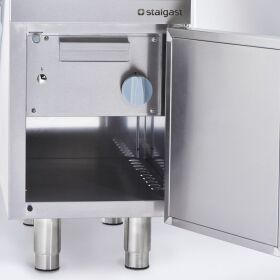 Gas-Lavastein-Grill als Standgerät, Serie 700 ND mit V-Rost, 400x700x850 mm