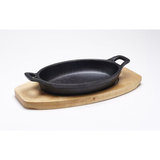 Mini serving pan with handles, oval 170x120 mm
