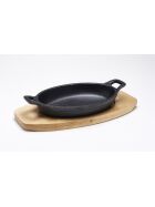 Mini serving pan with handles, oval 170x120 mm