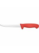 Boning knife Premium, HACCP, red handle, slim & straight stainless steel blade 15 cm