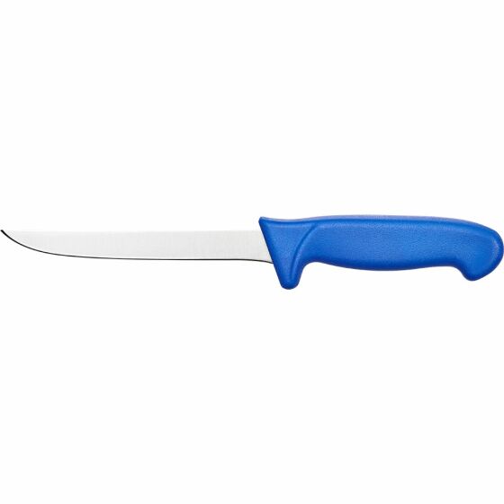 Boning knife Premium, HACCP, blue handle, slim & straight stainless steel blade 15 cm