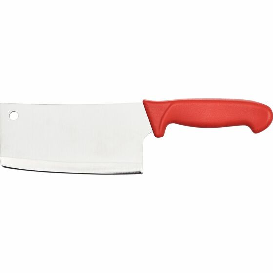 Cleaver Premium, HACCP, red handle, stainless steel blade 18 cm